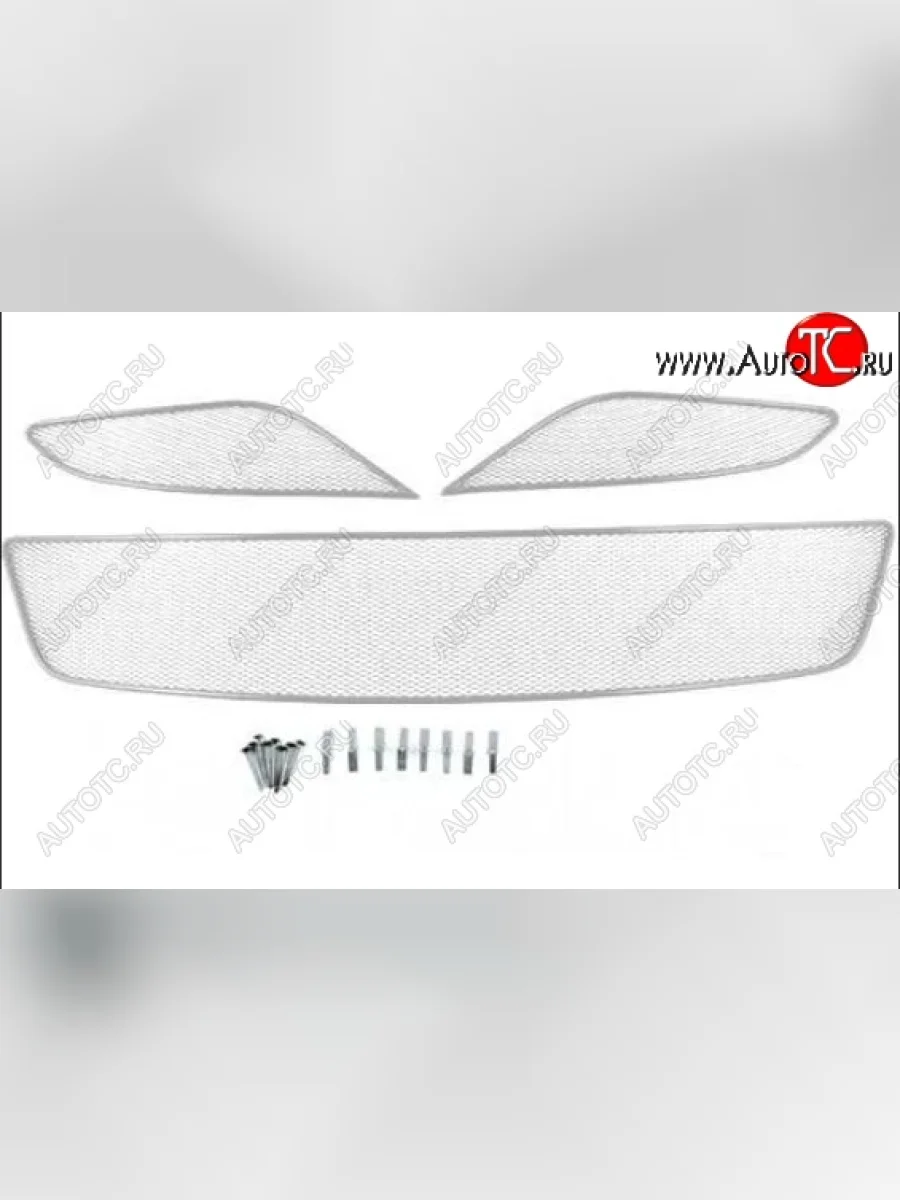 Сетка в воздухозаборник бампера Arbori (20 мм, сота) Great Wall Hover H5 (2010-2017) (Хром)  с доставкой в г. Пермь