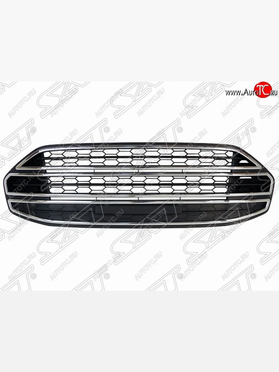 Решетка в передний бампер SAT (хром) Ford EcoSport дорестайлинг (2013-2019)  в Керчи Республика Крым