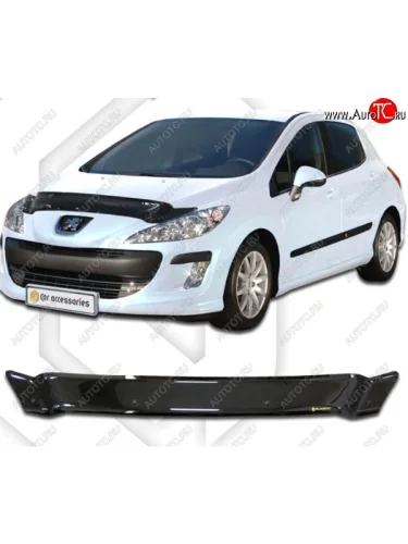 Дефлектор капота CA-Plastiс (Classic черный) Peugeot 308 T7 универсал дорестайлинг (2007-2011)