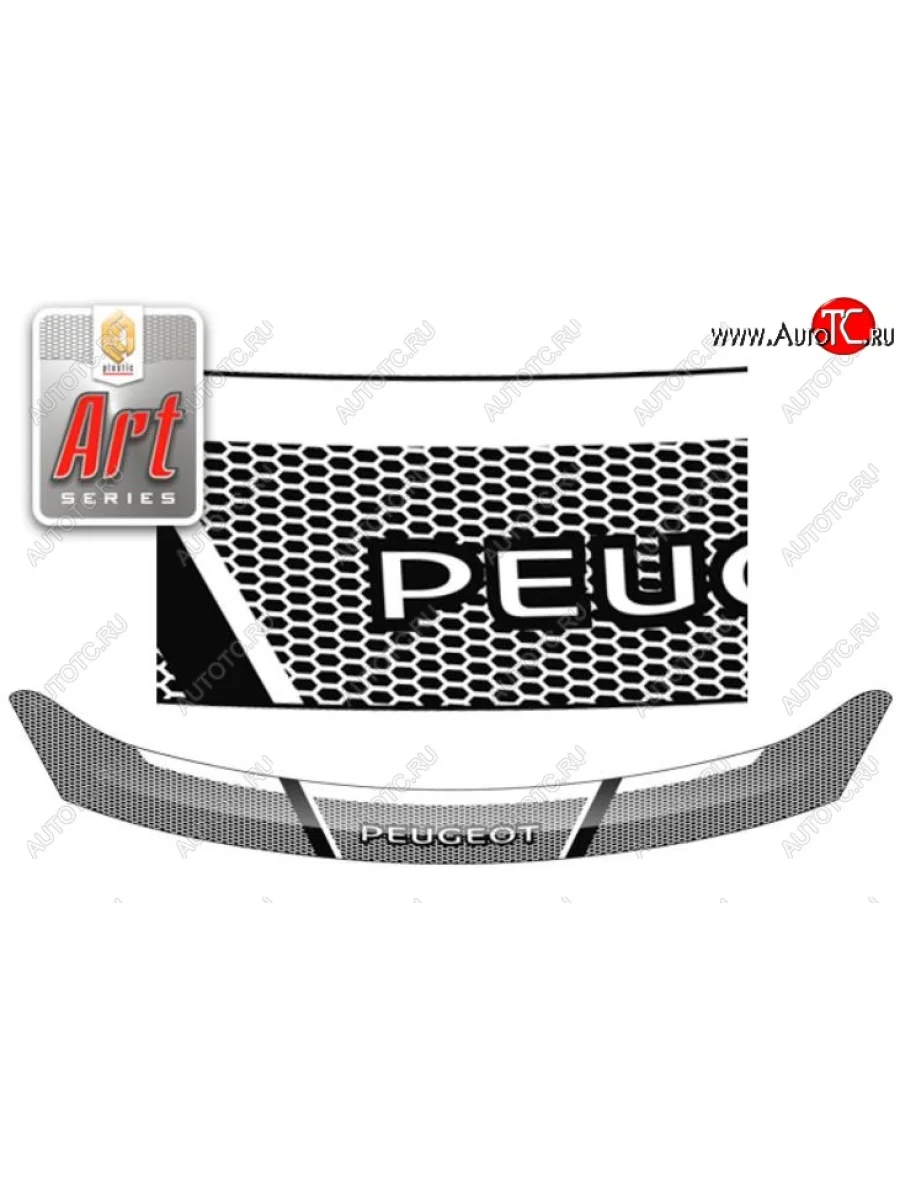 Дефлектор капота CA-Plastiс Peugeot 408  дорестайлинг (2010-2017) (Серия Art белая)  в Керчи Республика Крым