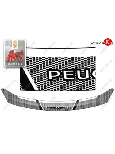 Дефлектор капота CA-Plastiс (Серия Art графит) Peugeot 408  дорестайлинг (2010-2017)