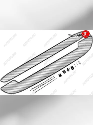 Сетка в воздухозаборник бампера Cross Arbori (10 мм) (Хром) Лада ВАЗ Калина  2194 (2014-2018) универсал