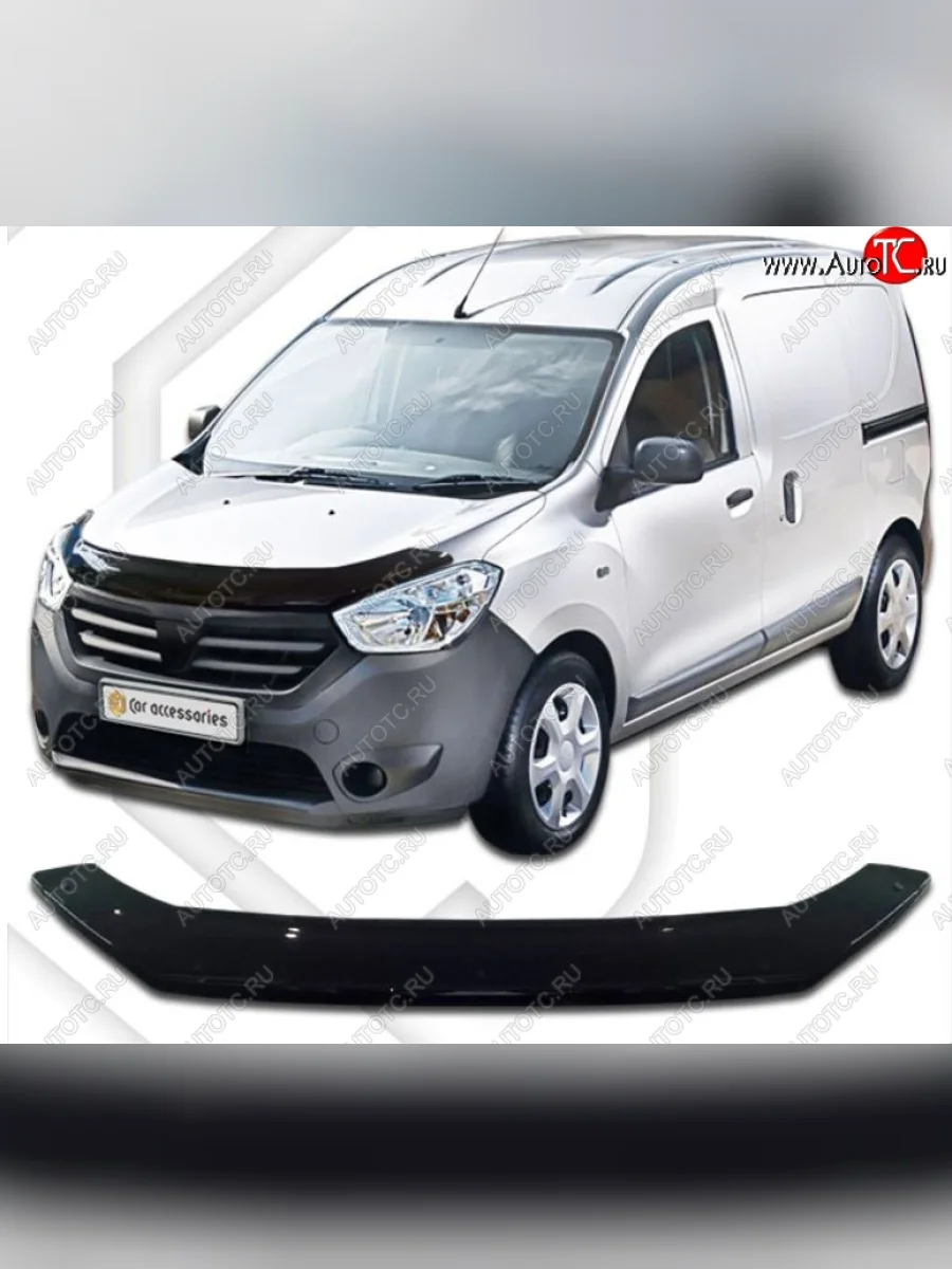 Дефлектор капота CA-Plastiс Renault Dokker (2012-2025) (Classic черный, Без надписи)  в Керчи Республика Крым