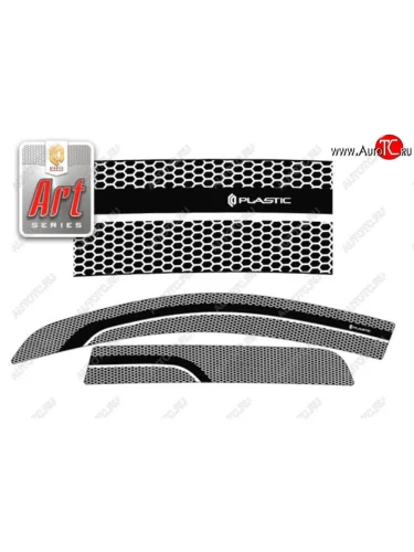 Дефлектора окон CA-Plastic (Серия Art черная) Renault Duster  HS (2015-2021) рестайлинг