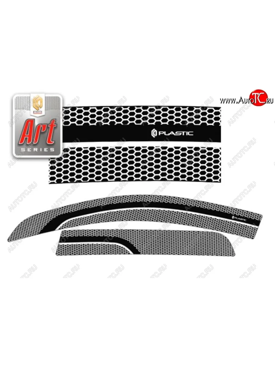 Дефлектора окон CA-Plastic Renault Duster HS рестайлинг (2015-2021) (Серия Art черная, Без хром.молдинга)  в Воронеже Воронежской области