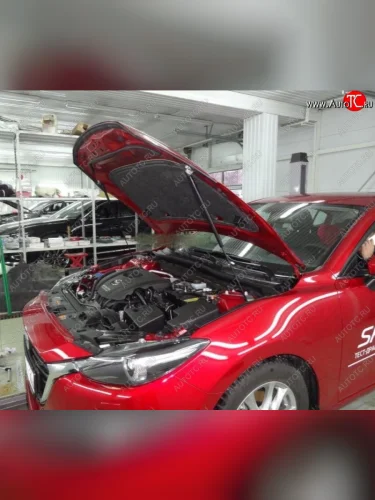 Упор капота Russtal Mazda 3/Axela BM рестайлинг, хэтчбэк (2016-2019)