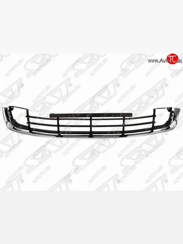 Решётка в передний бампер (с хром молдингом) SAT Skoda Superb B6 (3T) лифтбэк дорестайлинг (2008-2013)
