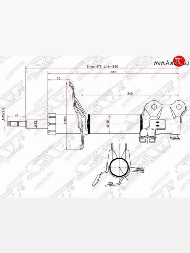 Левый амортизатор передний SAT Nissan AD Y11 (1999-2008)