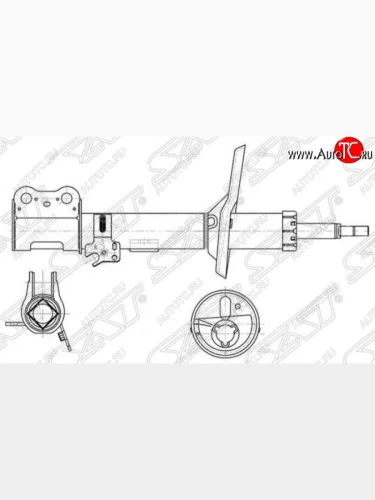 Правый амортизатор передний SAT Toyota RAV4 CA20 3 дв. дорестайлинг (2000-2003)