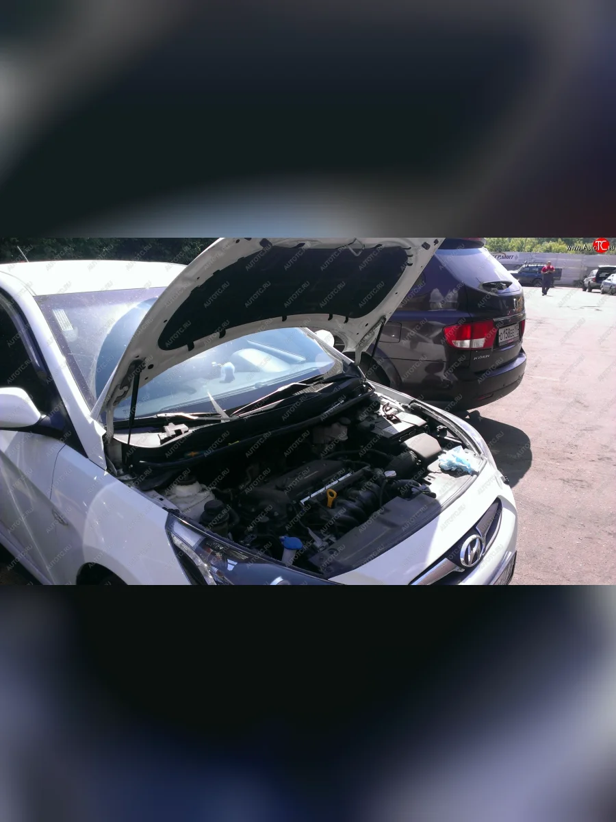 Упоры капота Russtal Hyundai Solaris RBr седан дорестайлинг (2010-2014)  с доставкой в г. Керчь