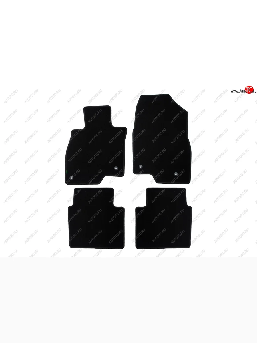 Коврики в салон Klever Econom (текстиль, 4 шт., без подпятника, оверлок) Mazda 6 GJ 2-ой рестайлинг седан (2018-2025) (Черный)  в Перми Пермском крае