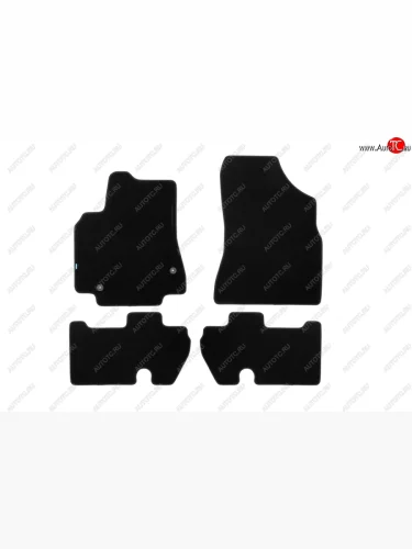 Коврики в салон Klever Econom (текстиль, 4 шт., без подпятника, оверлок) CITROEN Berlingo  B9 (2008-2016) дорестайлинг (Черный)