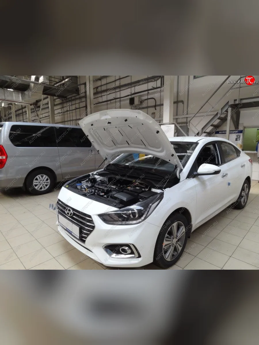 Упоры капота Russtal Hyundai Solaris HCR седан дорестайлинг (2017-2020)  в Перми Пермском крае