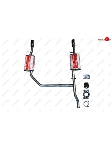 Раздвоенный глушитель под бампер XMUG ТВС Лада ВАЗ Веста Кросс NG SW 2181 универсал рестайлинг (2022-2025)