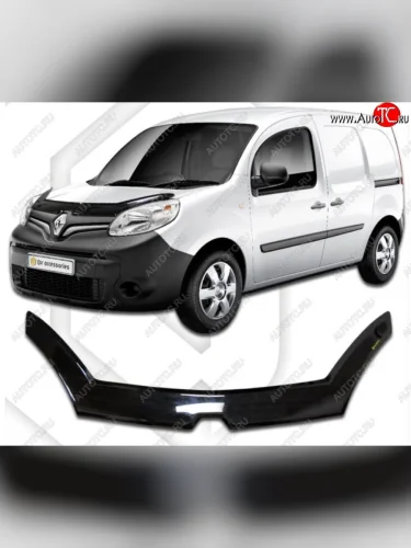 Дефлектор капота CA-Plastiс exclusive (Classic черный) Renault Kangoo KW0 рестайлинг (2013-2016)