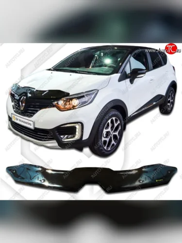 Дефлектор капота CA-Plastiс (Classic черный) Renault Kaptur дорестайлинг (2016-2020)