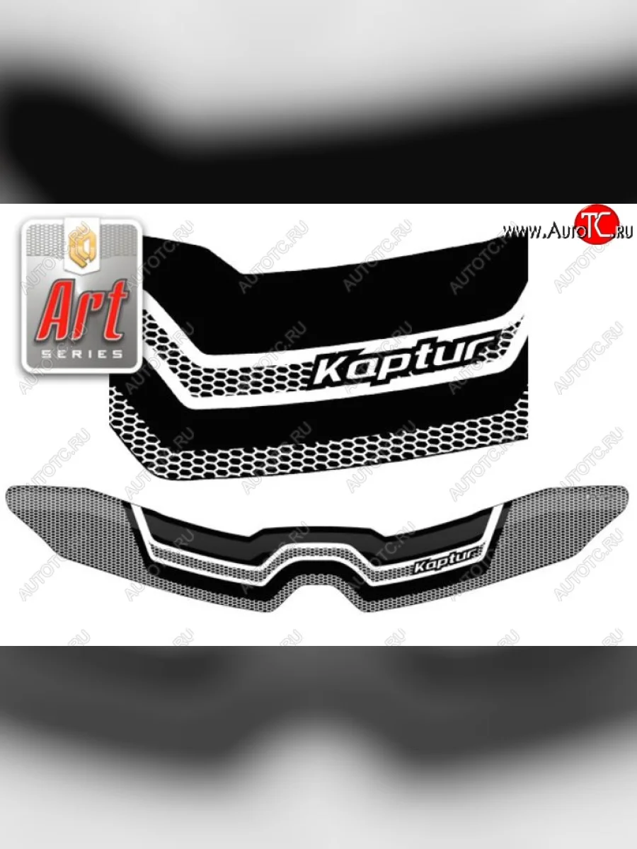 Дефлектор капота CA-Plastiс Renault Kaptur дорестайлинг (2016-2020) (Серия Art черная)  в Самаре Самарской области