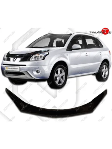 Дефлектор капота CA-Plastiс exclusive (Classic черный) Renault Koleos Phase 1 (2007-2011)