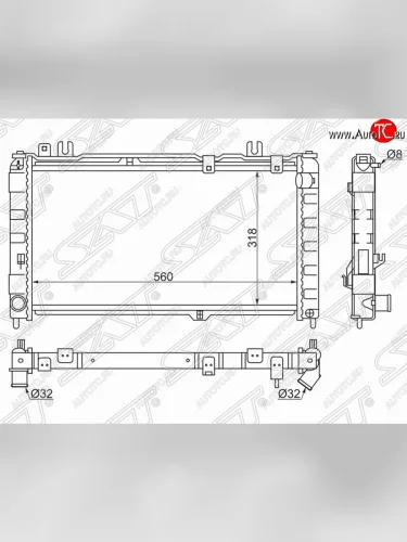 Радиатор двигателя (трубчатый) SAT Лада ВАЗ Калина 2192 хэтчбек (2013-2018)