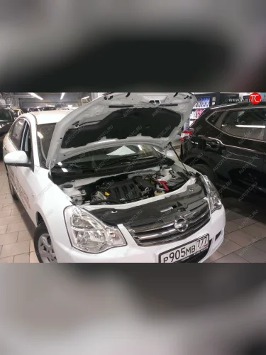 Упоры капота Russtal (1 штука) Nissan Almera 3 G15 седан (2012-2019)