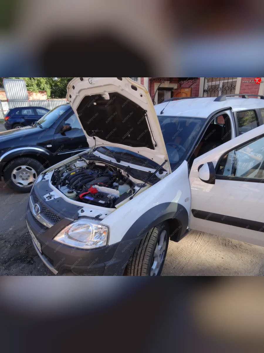 Упоры капота Russtal Renault Logan 2 дорестайлинг (2014-2018) (1 штука)  в Керчи Республика Крым