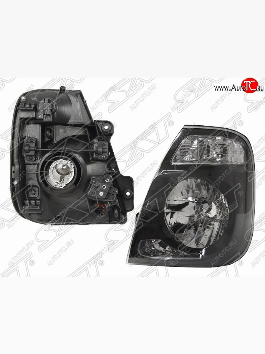 Левая передняя фара SAT (левая, черная) KIA Bongo 4 PU рестайлинг (2012-2025)  в Керчи Республика Крым