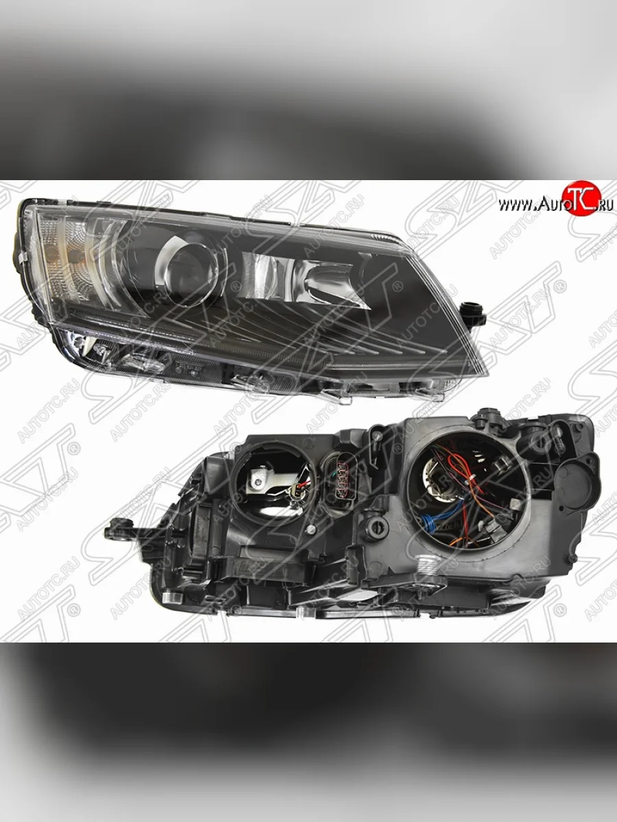 Правая фара SAT (галоген, линза, диод) Skoda Octavia A7 дорестайлинг лифтбэк (2012-2017)  в Воронеже Воронежской области