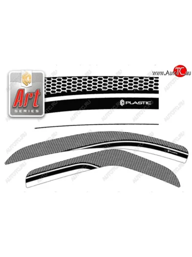 Дефлектора окон CA-Plastic (серия Art серебро) Renault Logan  1 (2004-2010) дорестайлинг