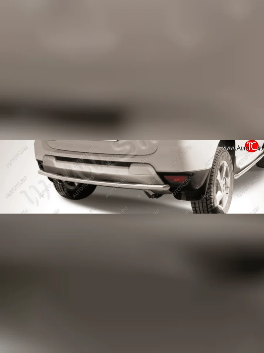 Защита заднего бампера Slitkoff (d42) Renault Duster HS рестайлинг (2015-2021) (Нержавейка, Без окраски)  в Керчи Республика Крым