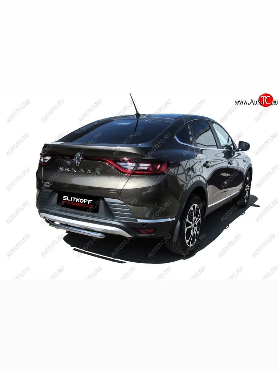 Защита заднего бампера Slitkoff (d42)  Renault Arkana (2019-2025) (Нержавейка, Без окраски)  в Самаре Самарской области