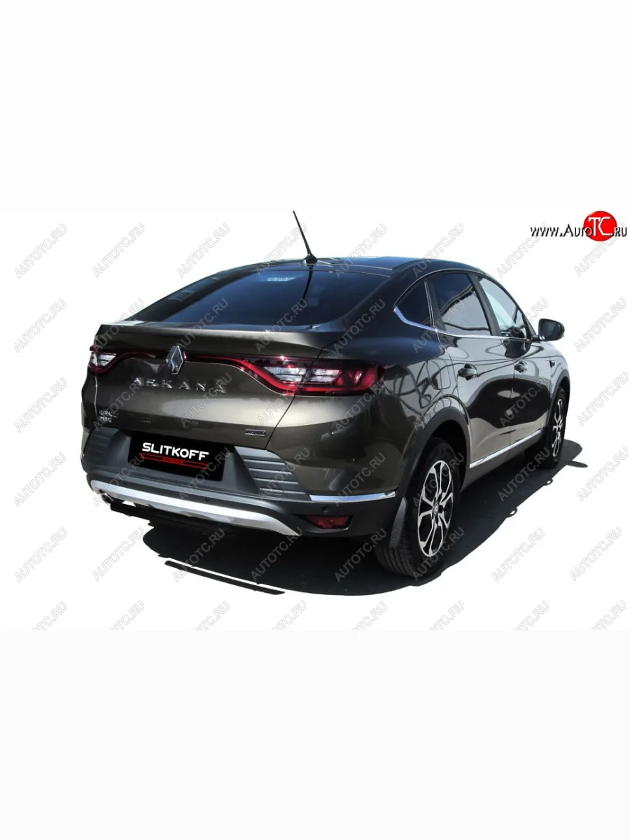 Защита заднего бампера Slitkoff (d42)  Renault Arkana (2019-2025) (Сталь с полимерным покрытием. Цвет: чёрный)  в Самаре Самарской области