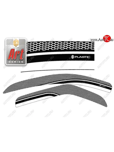Дефлектора окон CA-Plastic (Серия Art графит) Renault Logan  1 (2010-2016) рестайлинг