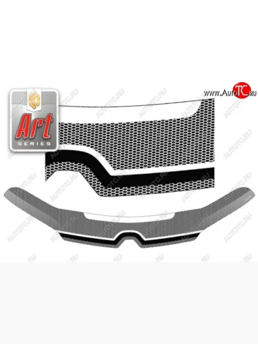 Дефлектор капота CA-Plastiс (Серия Art черная) Renault Logan 2 дорестайлинг (2014-2018)