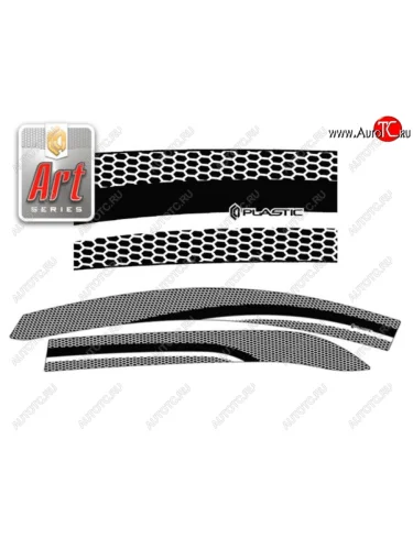 Дефлектора окон CA-Plastic (Серия Art серебро) Renault Logan  2 (2014-2018) дорестайлинг