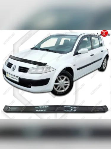 Дефлектор капота CA-Plastiс (Classic черный) Renault Megane  хэтчбэк 5 дв. (2002-2006)  дорестайлинг
