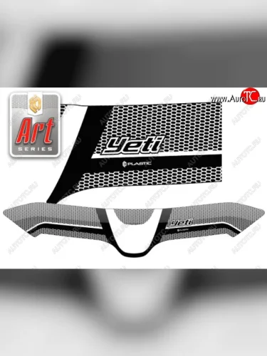 Дефлектор капота CA-Plastiс (Серия Art белая) Skoda Yeti (2013-2018)