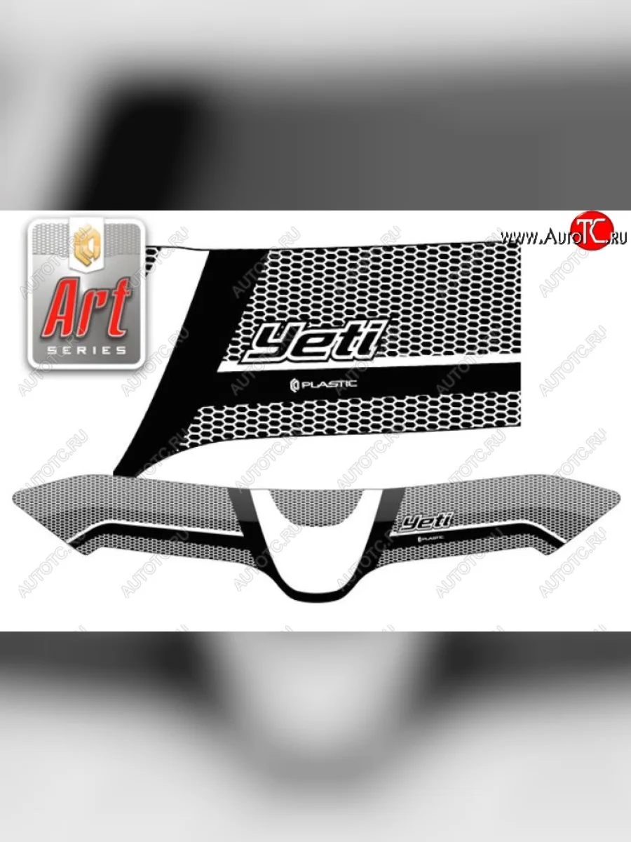 Дефлектор капота CA-Plastiс exclusive Skoda Yeti (2013-2018) (Серия Art графит)  в Перми Пермском крае