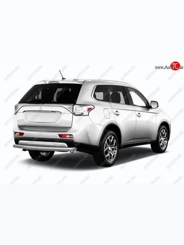 Защита заднего бампера Slitkoff (короткая, d57) (Нержавейка) Mitsubishi Outlander GF 2-ой рестайлинг (2015-2018)