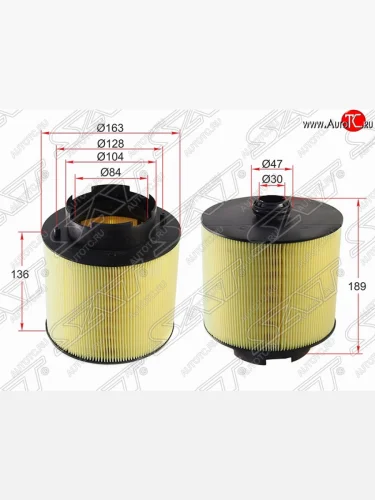 Фильтр воздушный двигателя SAT Audi A6  C6 (2004-2008) дорестайлинг, седан, дорестайлинг, универсал