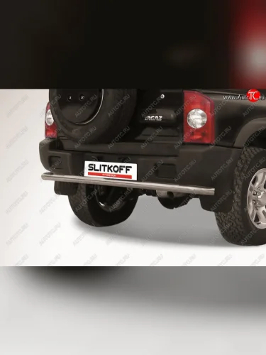 Защита заднего бампера Slitkoff (d57) (Сталь с полимерным покрытием. Цвет: серебристый) ТАГАЗ Tager  5d (2008-2012)