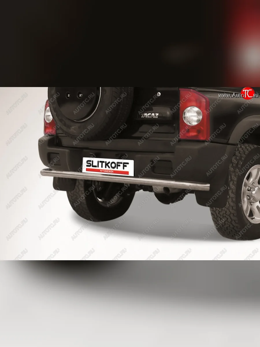 Защита заднего бампера Slitkoff (d57)  ТАГАЗ Tager (2008-2012) 5d (Сталь с полимерным покрытием. Цвет: серебристый)  в Самаре Самарской области