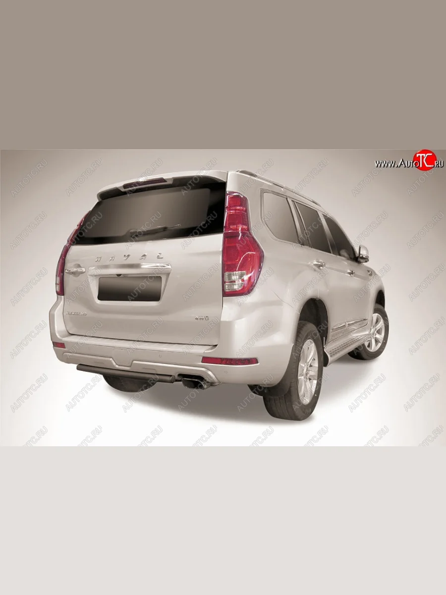 Защита заднего бампера Slitkoff (короткая, d57)  Haval H9 (2017-2019) (Сталь с полимерным покрытием. Цвет: чёрный )  в Самаре Самарской области