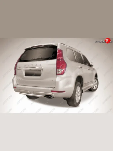 Защита заднего бампера Slitkoff (короткая, d57) (Сталь с полимерным покрытием. Цвет: серебристый) Haval H9 1-ый рестайлинг (2017-2019)