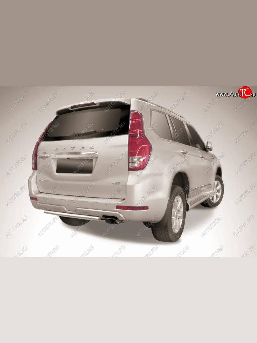 Защита заднего бампера Slitkoff (короткая, d57)  Haval H9 (2017-2019) (Сталь с полимерным покрытием. Цвет: серебристый)  в Самаре Самарской области