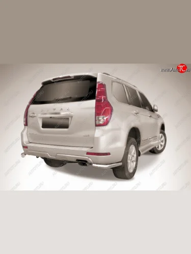 Защита заднего бампера Slitkoff (уголки из 1 труб d76 мм) (Нержавейка) Haval H9 1-ый рестайлинг (2017-2019)