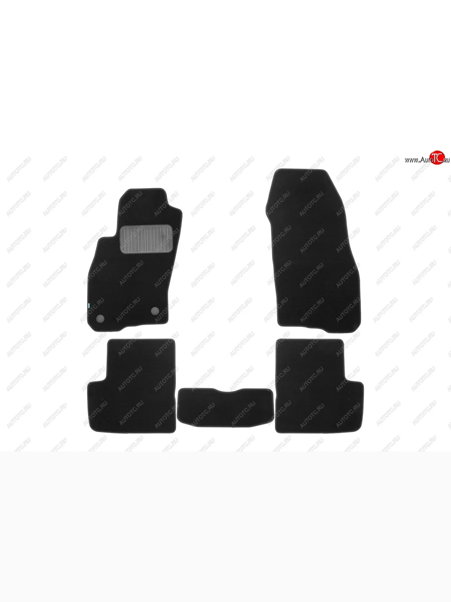 Коврики в салон Klever Premium (текстиль, 5 шт., подпятник, нубуковая лента) Fiat Grande Punto (2005-2012) (Черный)  в Перми Пермском крае