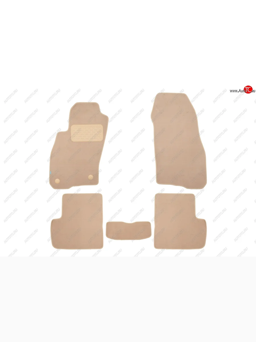 Коврики в салон Klever Premium (текстиль, 5 шт., подпятник, нубуковая лента) Fiat Grande Punto (2005-2012) (Бежевый)  в Перми Пермском крае