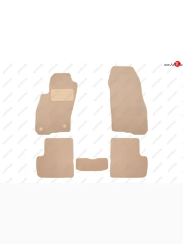 Коврики в салон Klever Premium (текстиль, 5 шт., подпятник, нубуковая лента) (Бежевый) Fiat Grande Punto (2012-2025)