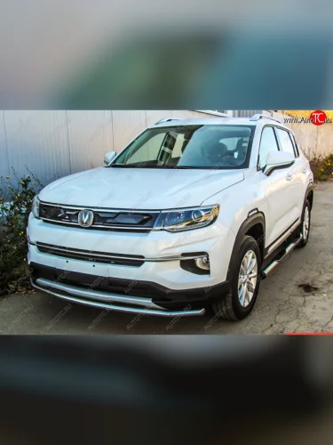 Защита переднего бампера Slitkoff (d42 мм) (Нержавейка) Changan CS35 Plus (2018-2022) дорестайлинг