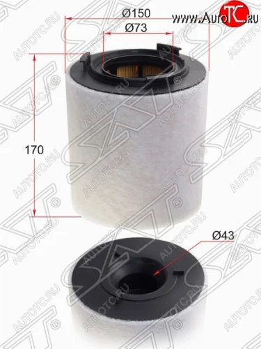 Фильтр воздушный двигателя SAT (1.2 /1.4 TSI) Audi A1 ( 8X1 хэтчбэк 3 дв.,  8XA хэтчбэк 5 дв.,  GB хэтчбэк 5 дв.) (2010-2025), Seat Ibiza ( 6J,6P универсал,  6J хэтчбэк 5 дв.,  6J,6P хэтчбэк 5 дв.) (2008-2016), Seat Toledo  Mk4 (2011-2018), Skoda Rapid ( NH3,  NH1) (2012-2020), Volkswagen Polo  Mk5 6R,6C,61 (2009-2020)